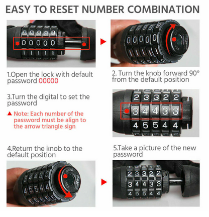 Bicycle Cable Number Combination Lock